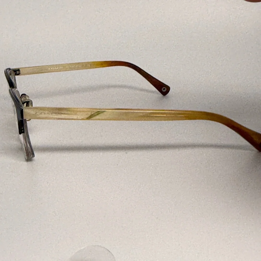 Coach HC 5047 Evie Eyeglasses‎ Satin Black Ivory Horn 9160 52-17-135 Frames